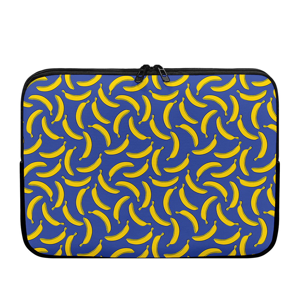 Blue And Yellow Banana Pattern Print Laptop Sleeve
