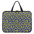 Blue And Yellow Banana Pattern Print Laptop Sleeve With Handle