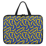 Blue And Yellow Banana Pattern Print Laptop Sleeve With Handle