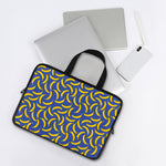Blue And Yellow Banana Pattern Print Laptop Sleeve With Handle