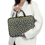 Blue And Yellow Banana Pattern Print Laptop Sleeve With Handle
