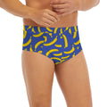 Blue And Yellow Banana Pattern Print Men's Briefs