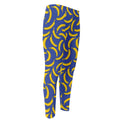 Blue And Yellow Banana Pattern Print Men's Compression Pants