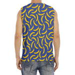 Blue And Yellow Banana Pattern Print Men's Fitness Tank Top