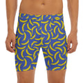 Blue And Yellow Banana Pattern Print Men's Long Boxer Briefs