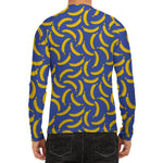 Blue And Yellow Banana Pattern Print Men's Long Sleeve Rash Guard