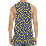 Blue And Yellow Banana Pattern Print Men's Muscle Tank Top