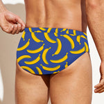 Blue And Yellow Banana Pattern Print Men's Swim Briefs