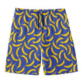 Blue And Yellow Banana Pattern Print Men's Swim Trunks