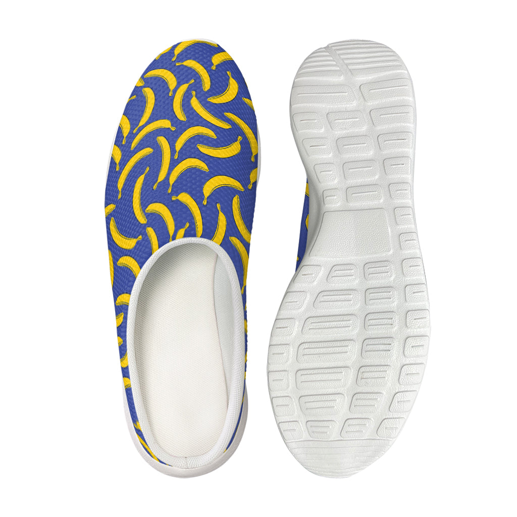 Blue And Yellow Banana Pattern Print Mesh Casual Shoes
