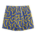 Blue And Yellow Banana Pattern Print Mesh Shorts