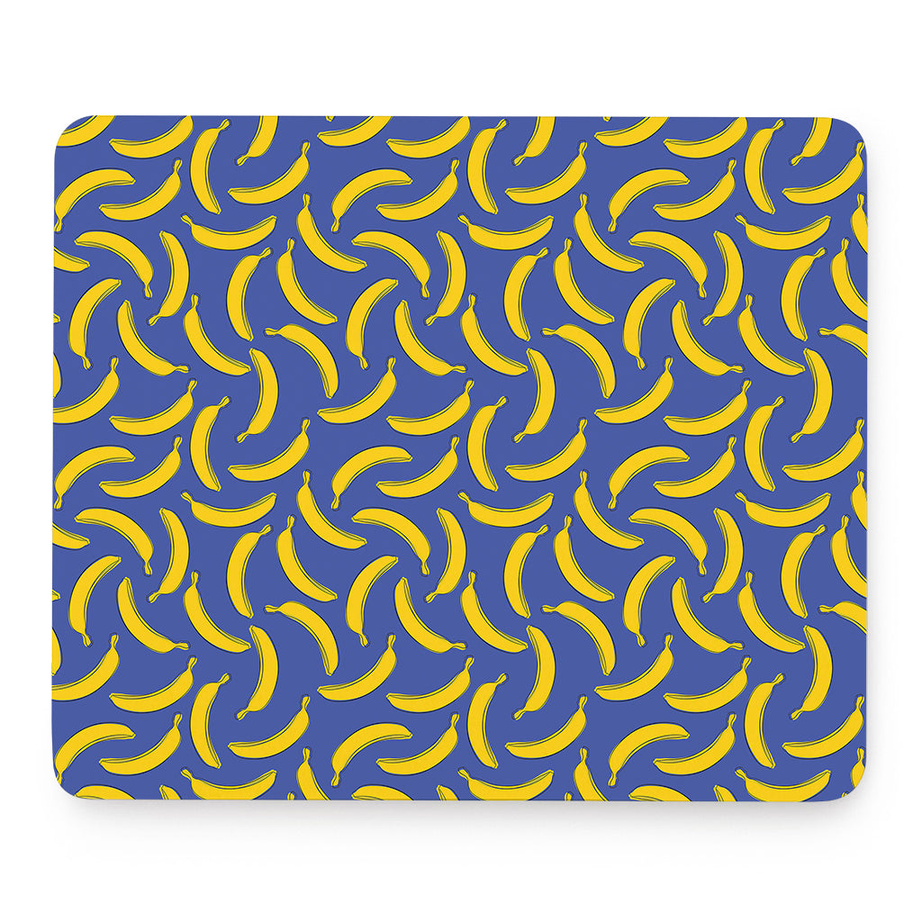 Blue And Yellow Banana Pattern Print Mouse Pad