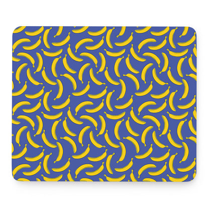 Blue And Yellow Banana Pattern Print Mouse Pad