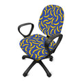 Blue And Yellow Banana Pattern Print Office Chair Cover