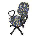 Blue And Yellow Banana Pattern Print Office Chair Cover