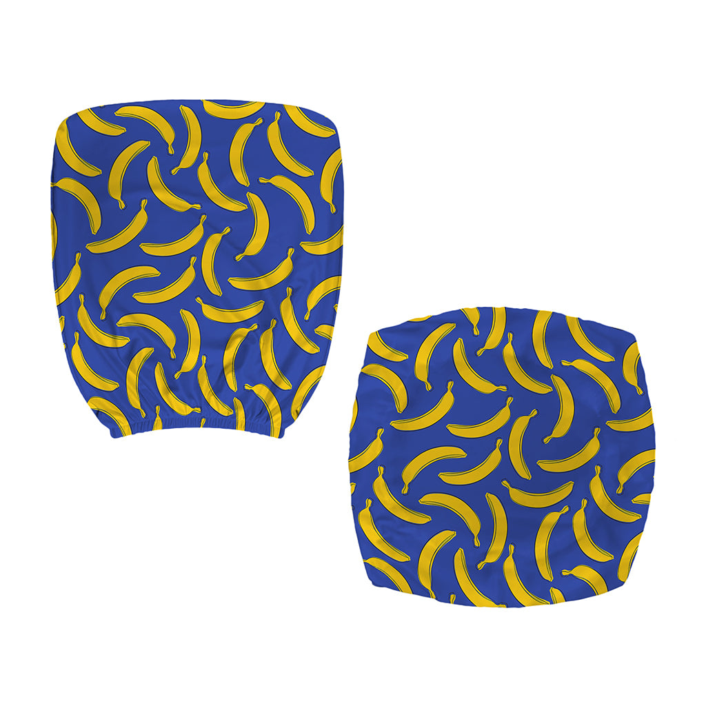 Blue And Yellow Banana Pattern Print Office Chair Cover