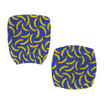 Blue And Yellow Banana Pattern Print Office Chair Cover