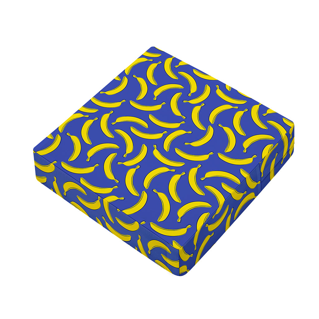Blue And Yellow Banana Pattern Print Outdoor Seat Cushion Cover