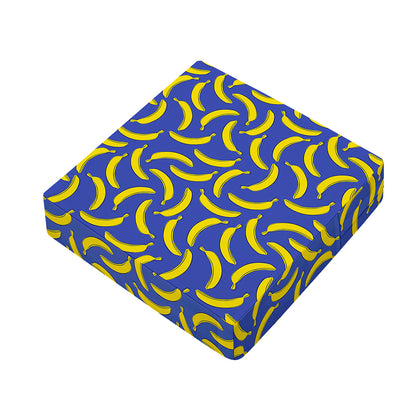 Blue And Yellow Banana Pattern Print Outdoor Seat Cushion Cover