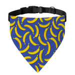 Blue And Yellow Banana Pattern Print Over The Collar Dog Bandana