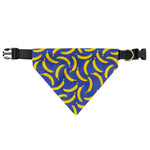 Blue And Yellow Banana Pattern Print Over The Collar Dog Bandana