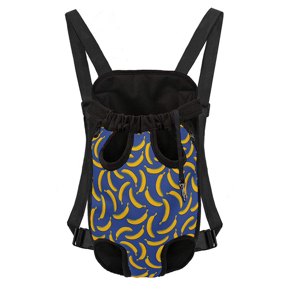 Blue And Yellow Banana Pattern Print Pet Carrier Backpack