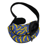 Blue And Yellow Banana Pattern Print Pet Sling Carrier