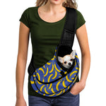 Blue And Yellow Banana Pattern Print Pet Sling Carrier