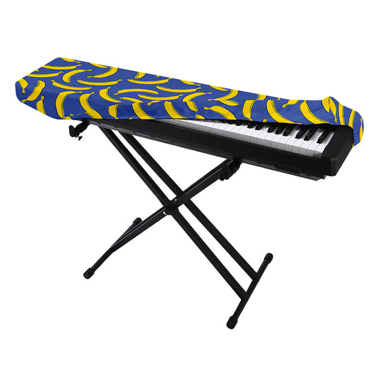 Blue And Yellow Banana Pattern Print Piano Keyboard Cover