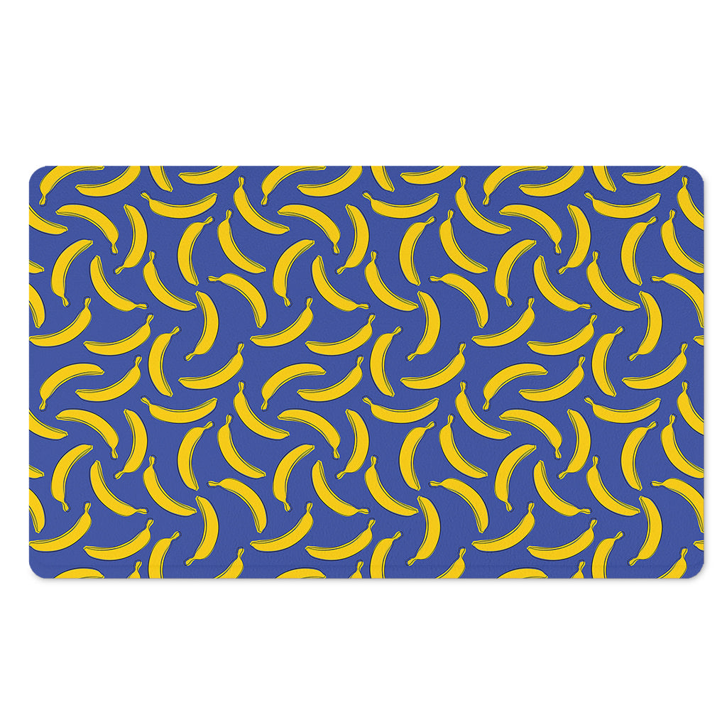 Blue And Yellow Banana Pattern Print Polyester Doormat