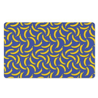 Blue And Yellow Banana Pattern Print Polyester Doormat