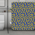 Blue And Yellow Banana Pattern Print Polyester Shower Curtain