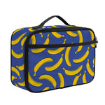 Blue And Yellow Banana Pattern Print Portable Lunch Bag