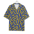 Blue And Yellow Banana Pattern Print Rayon Hawaiian Shirt