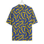 Blue And Yellow Banana Pattern Print Rayon Hawaiian Shirt