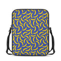 Blue And Yellow Banana Pattern Print Rectangular Crossbody Bag