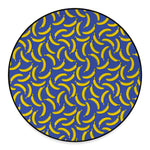 Blue And Yellow Banana Pattern Print Round Floor Mat