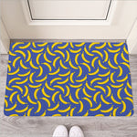 Blue And Yellow Banana Pattern Print Rubber Doormat