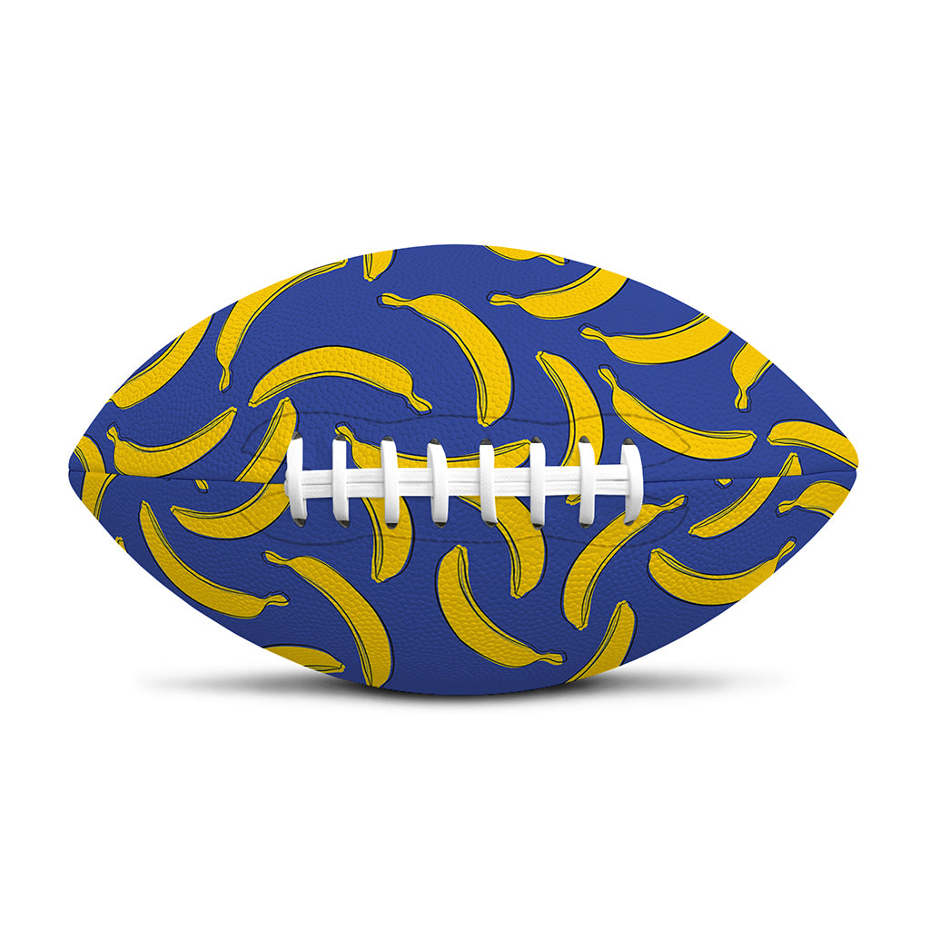 Blue And Yellow Banana Pattern Print Rugby Ball