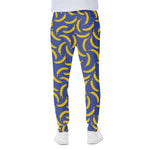 Blue And Yellow Banana Pattern Print Scuba Joggers
