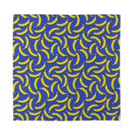 Blue And Yellow Banana Pattern Print Silk Bandana