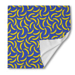 Blue And Yellow Banana Pattern Print Silk Bandana