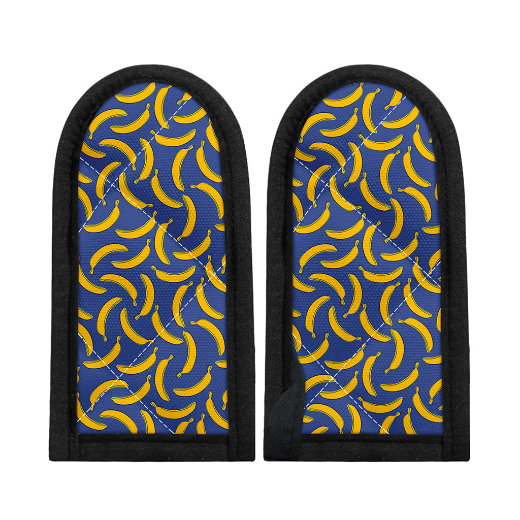 Blue And Yellow Banana Pattern Print Skillet Handle Cover