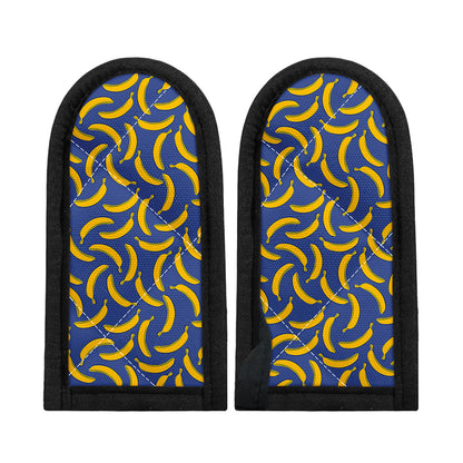Blue And Yellow Banana Pattern Print Skillet Handle Cover