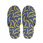 Blue And Yellow Banana Pattern Print Slippers