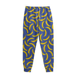 Blue And Yellow Banana Pattern Print Sweatpants