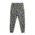 Blue And Yellow Banana Pattern Print Sweatpants