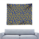 Blue And Yellow Banana Pattern Print Tapestry