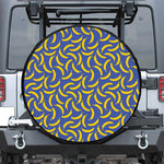 Blue And Yellow Banana Pattern Print Tire Cover