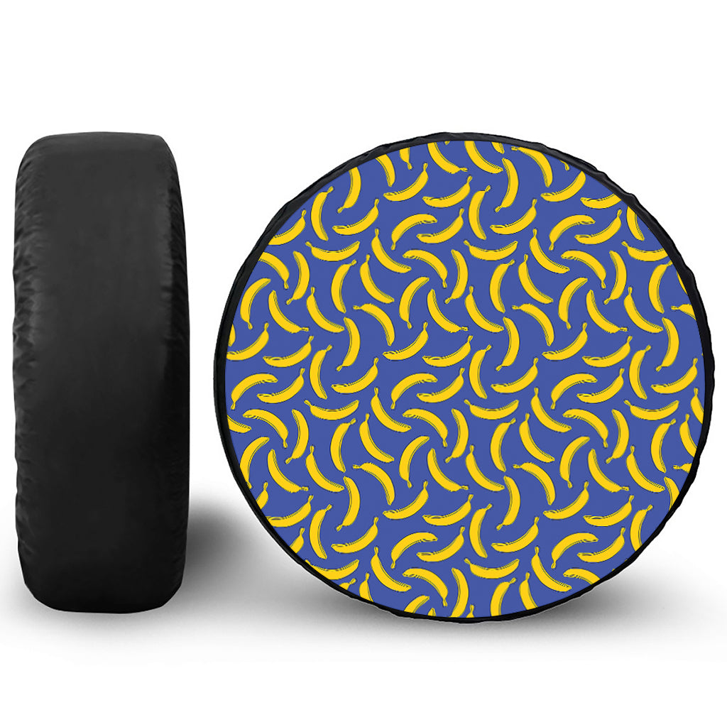 Blue And Yellow Banana Pattern Print Tire Cover